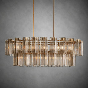 Delsie Oval Art Glass Chandelier 51''63''72''L