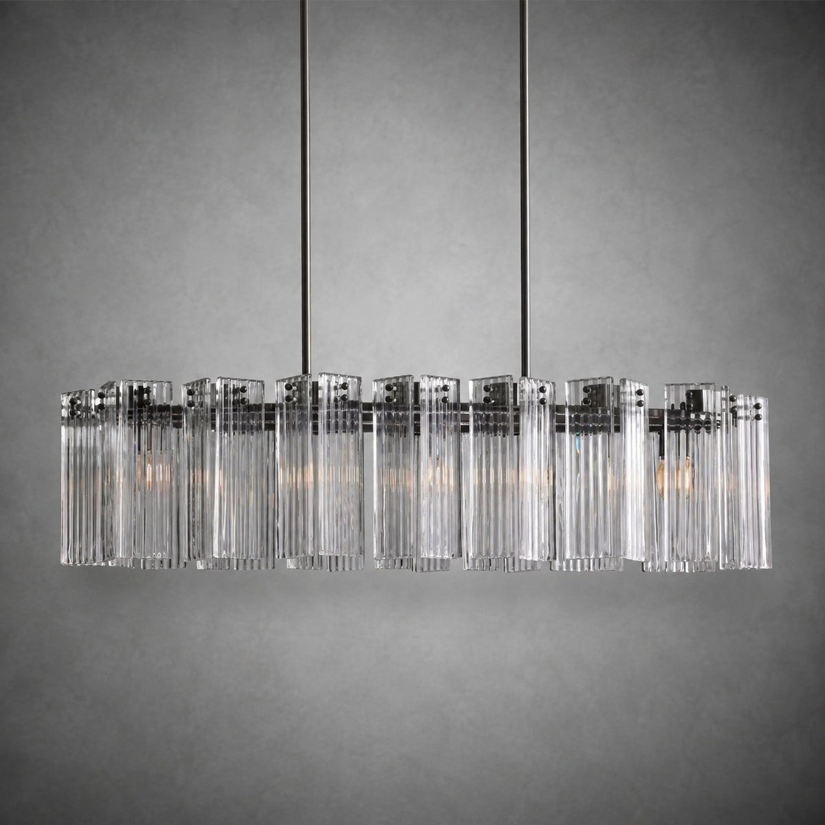 Delsie Oval Art Glass Chandelier 51''63''72''L