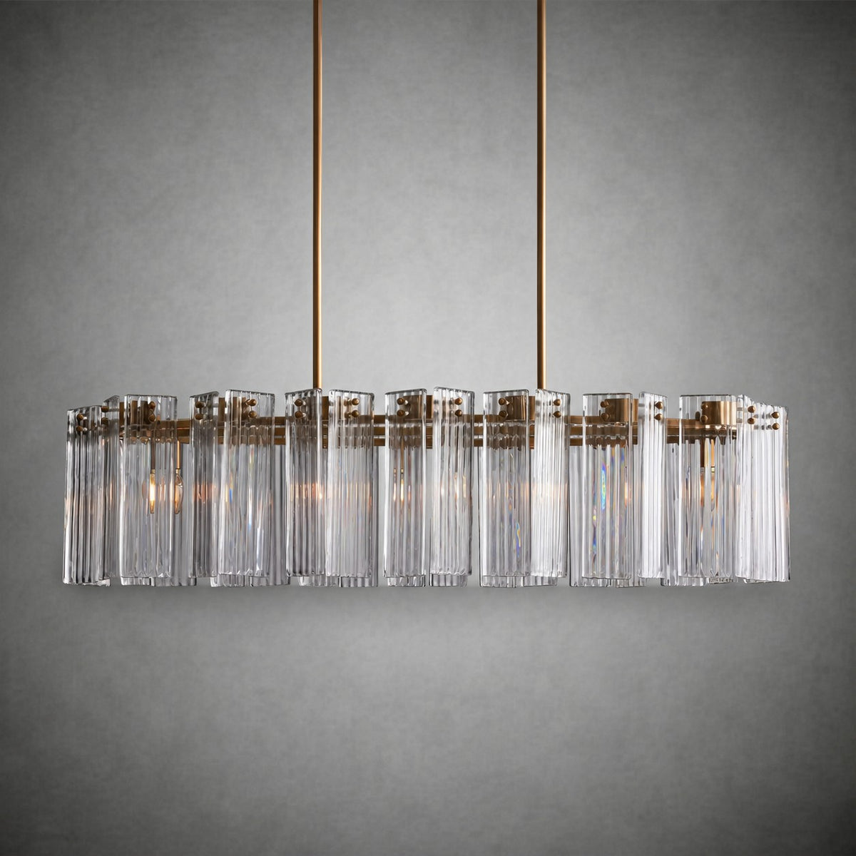 Delsie Oval Art Glass Chandelier 51''63''72''L