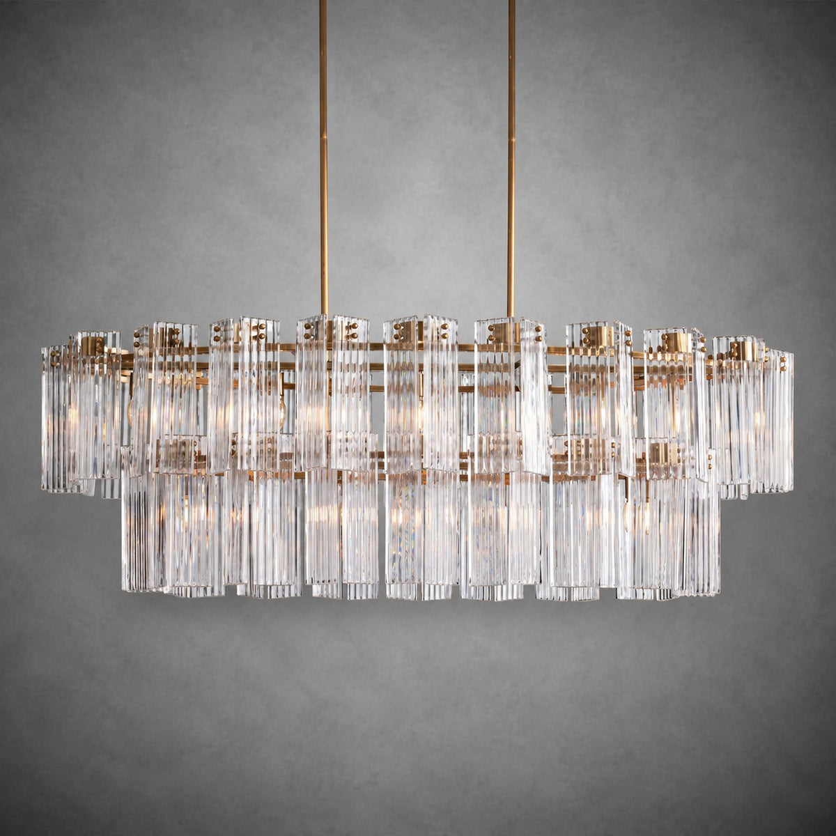 Delsie Oval Tiered Chandelier 63'' 72"W