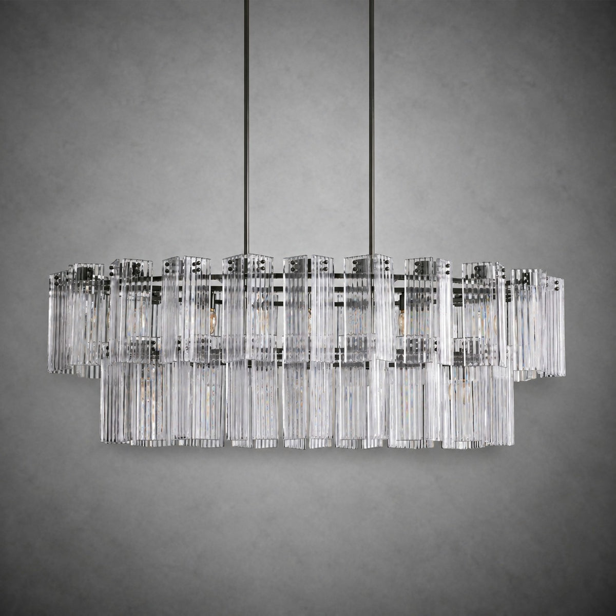 Delsie Oval Tiered Chandelier 63'' 72"W