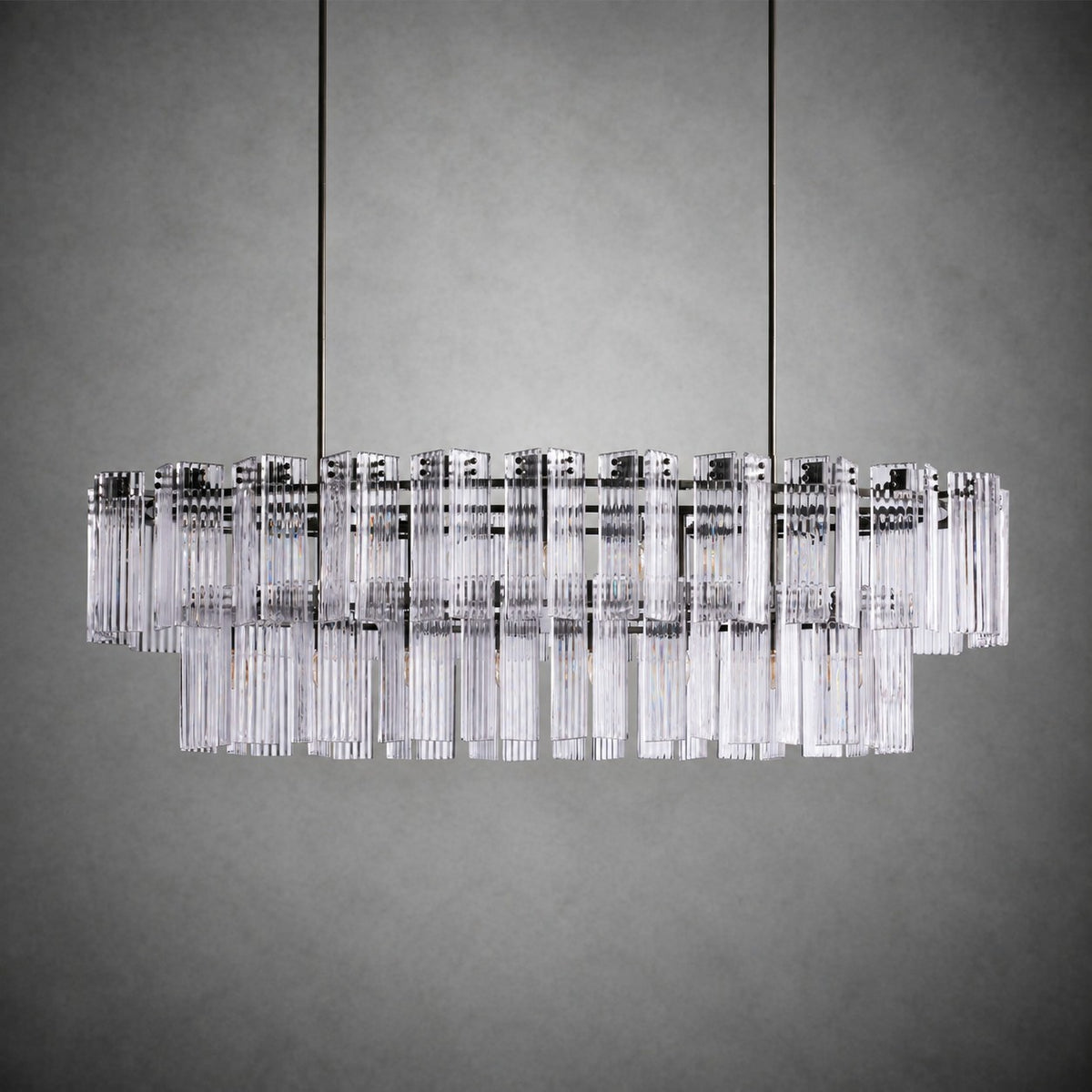 Delsie Oval Tiered Chandelier 63'' 72"W