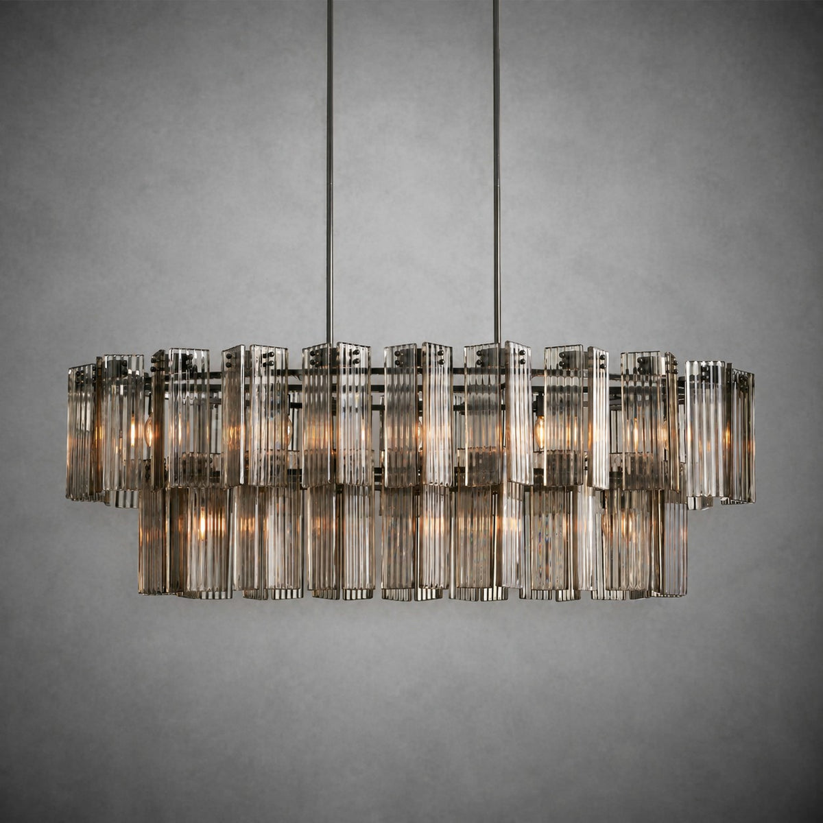 Delsie Oval Tiered Chandelier 63'' 72"W