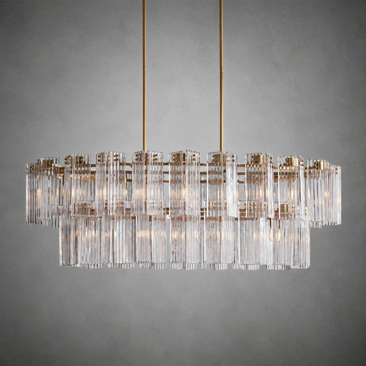 Delsie Oval Tiered Chandelier 63'' 72"W