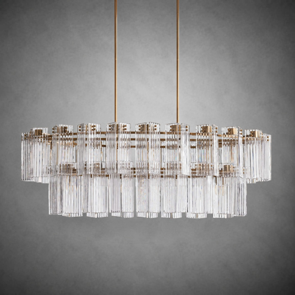 Delsie Oval Tiered Chandelier 63'' 72"W