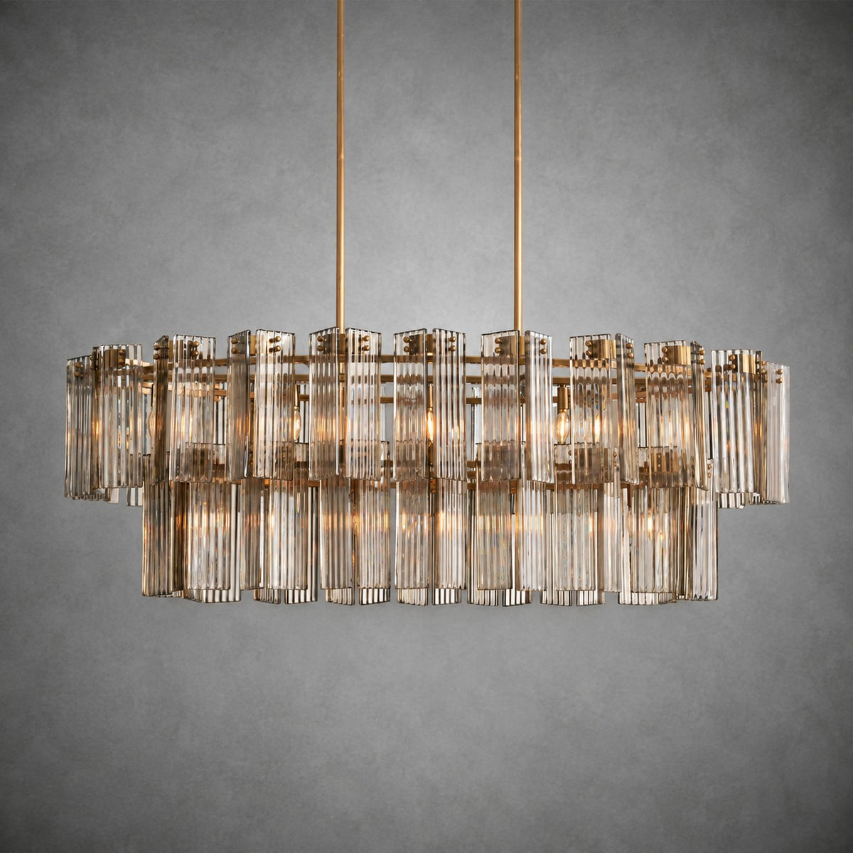 Delsie Oval Tiered Chandelier 63'' 72"W
