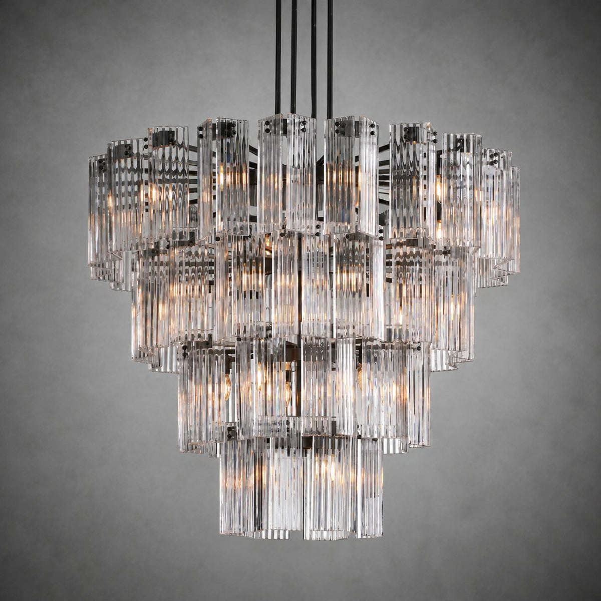 Delsie Round Art Glass Chandelier 38" 48" 60"D