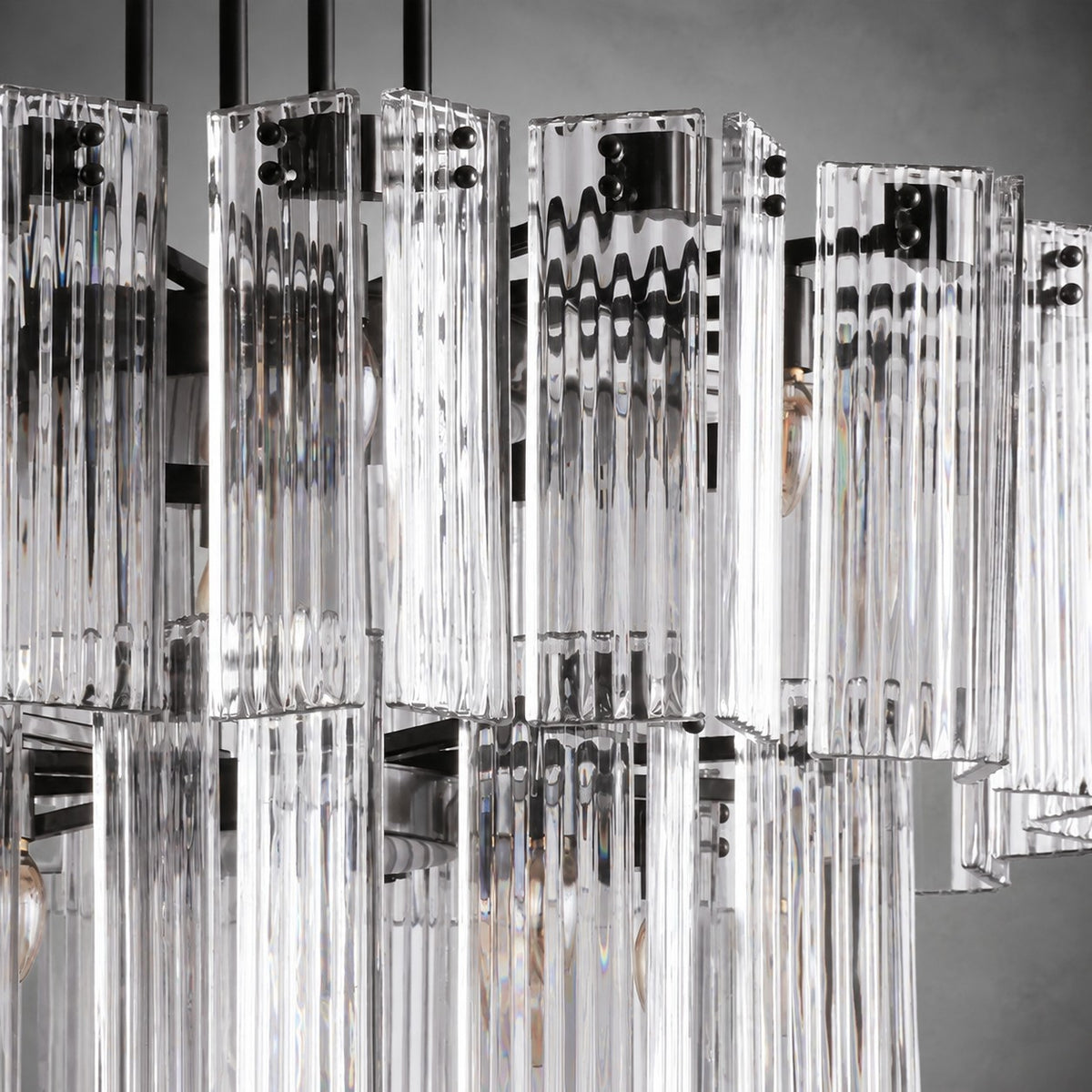 Delsie Round Art Glass Chandelier 38" 48" 60"D