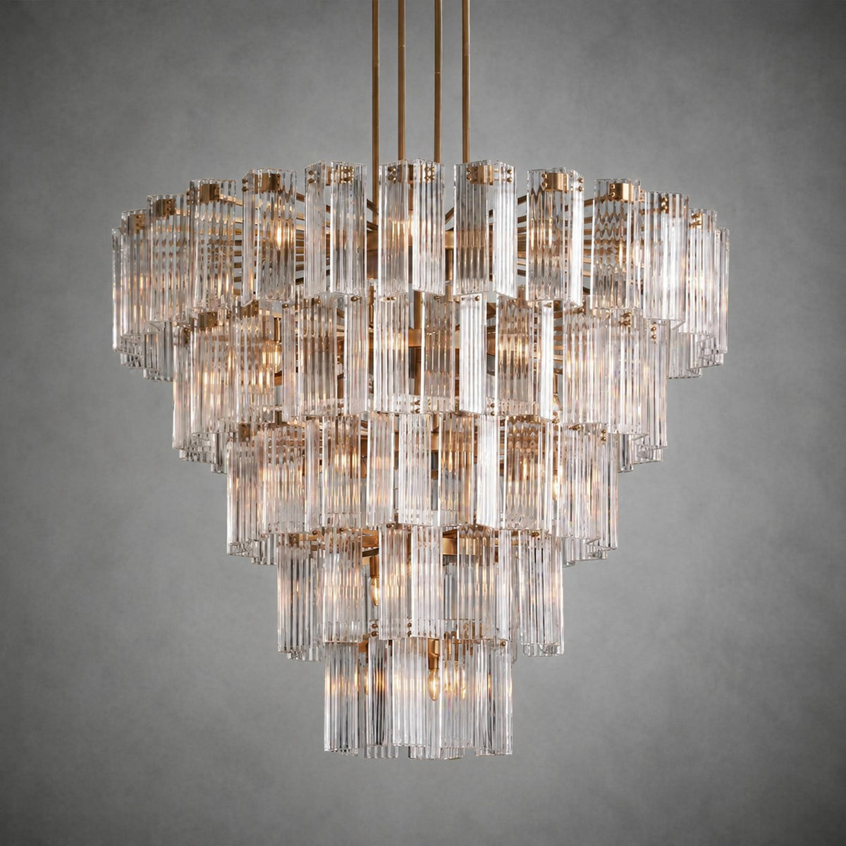 Delsie Round Art Glass Chandelier 38" 48" 60"D