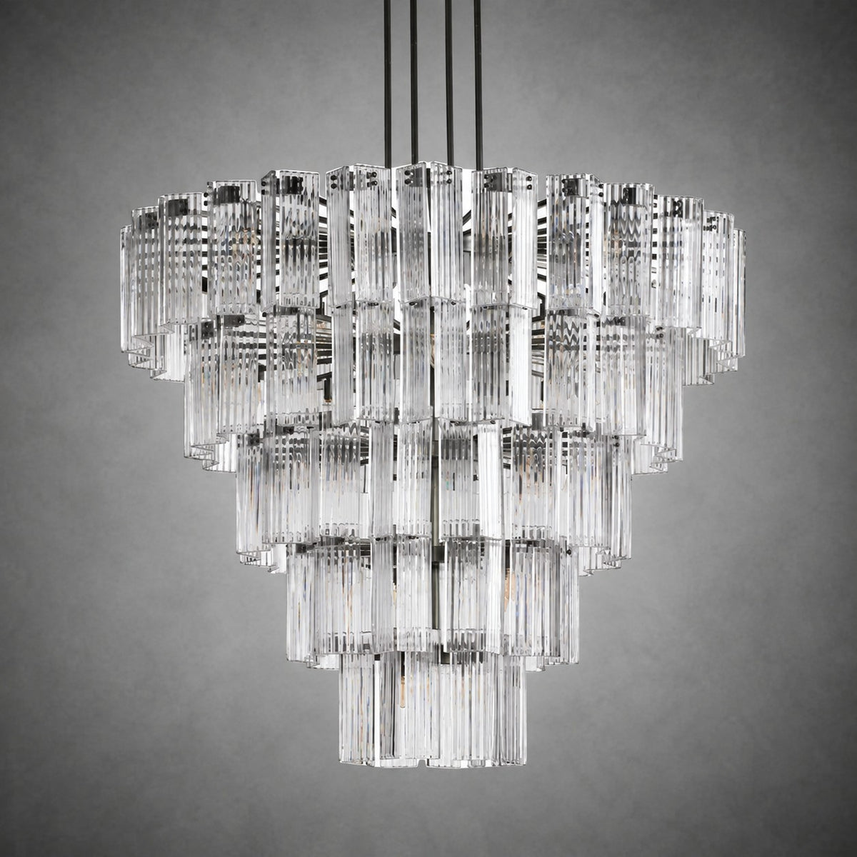 Delsie Round Art Glass Chandelier 38" 48" 60"D