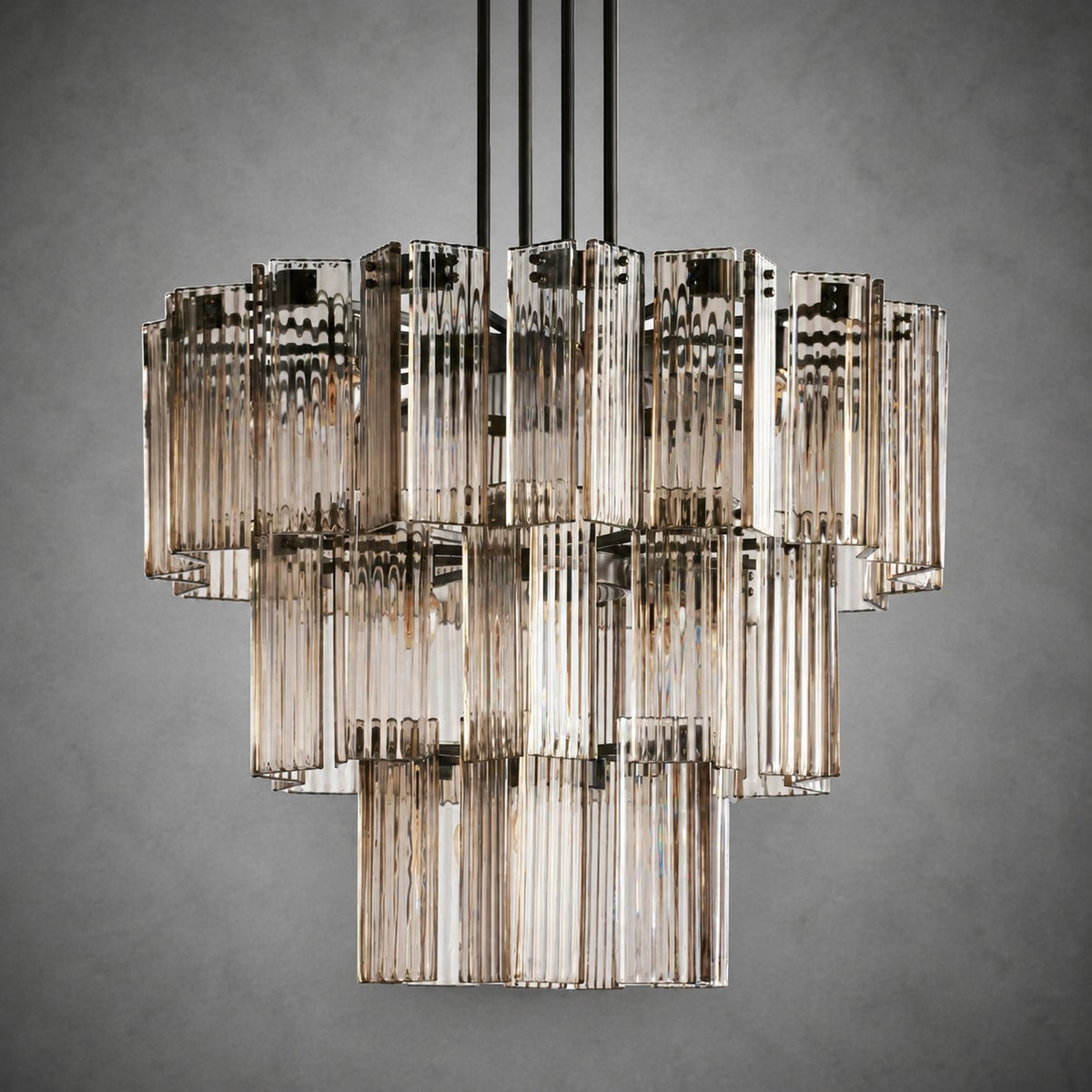 Delsie Round Art Glass Chandelier 38" 48" 60"D