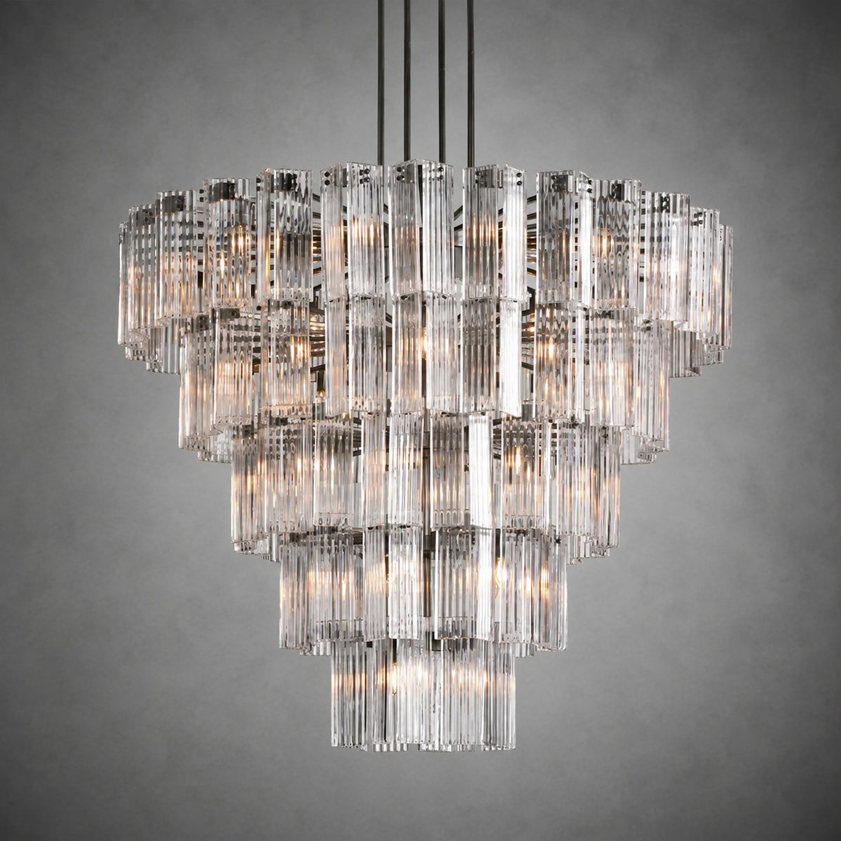 Delsie Round Art Glass Chandelier 38" 48" 60"D