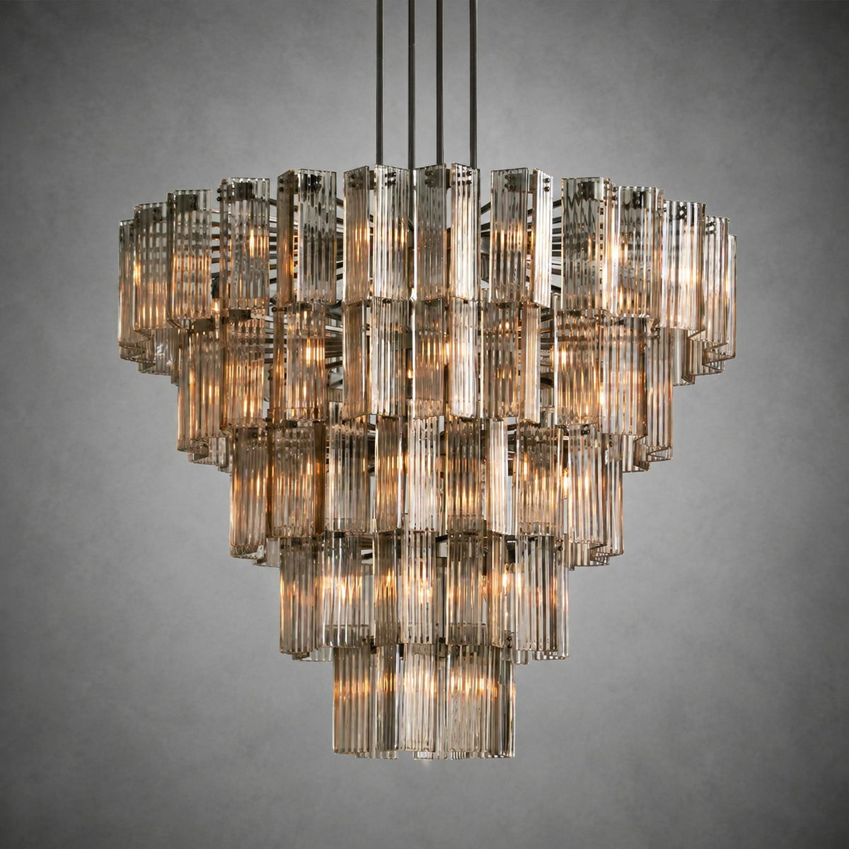 Delsie Round Art Glass Chandelier 38" 48" 60"D