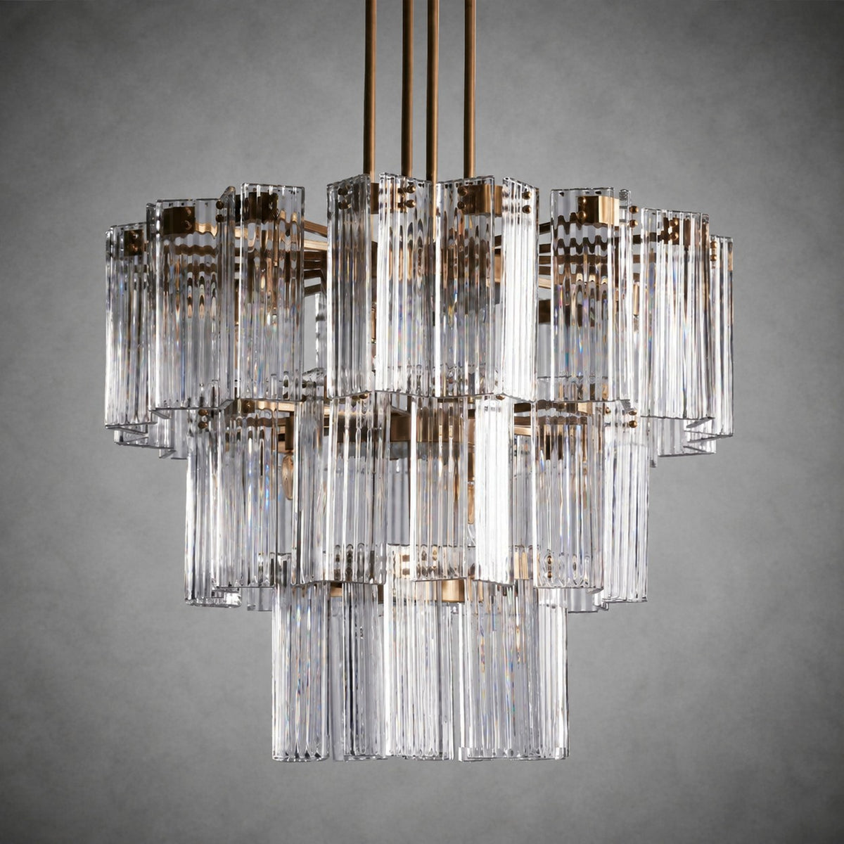 Delsie Round Art Glass Chandelier 38" 48" 60"D