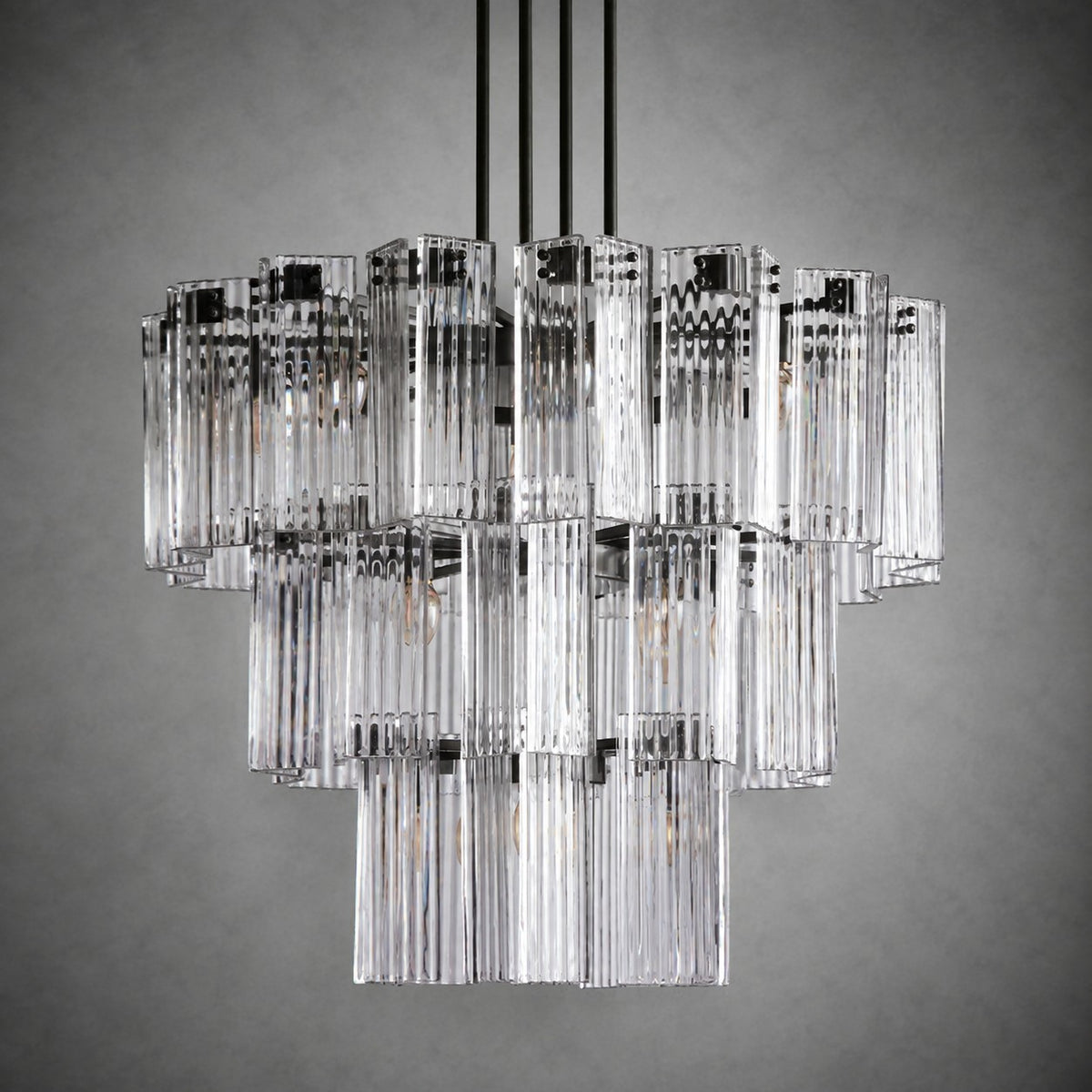 Delsie Round Art Glass Chandelier 38" 48" 60"D