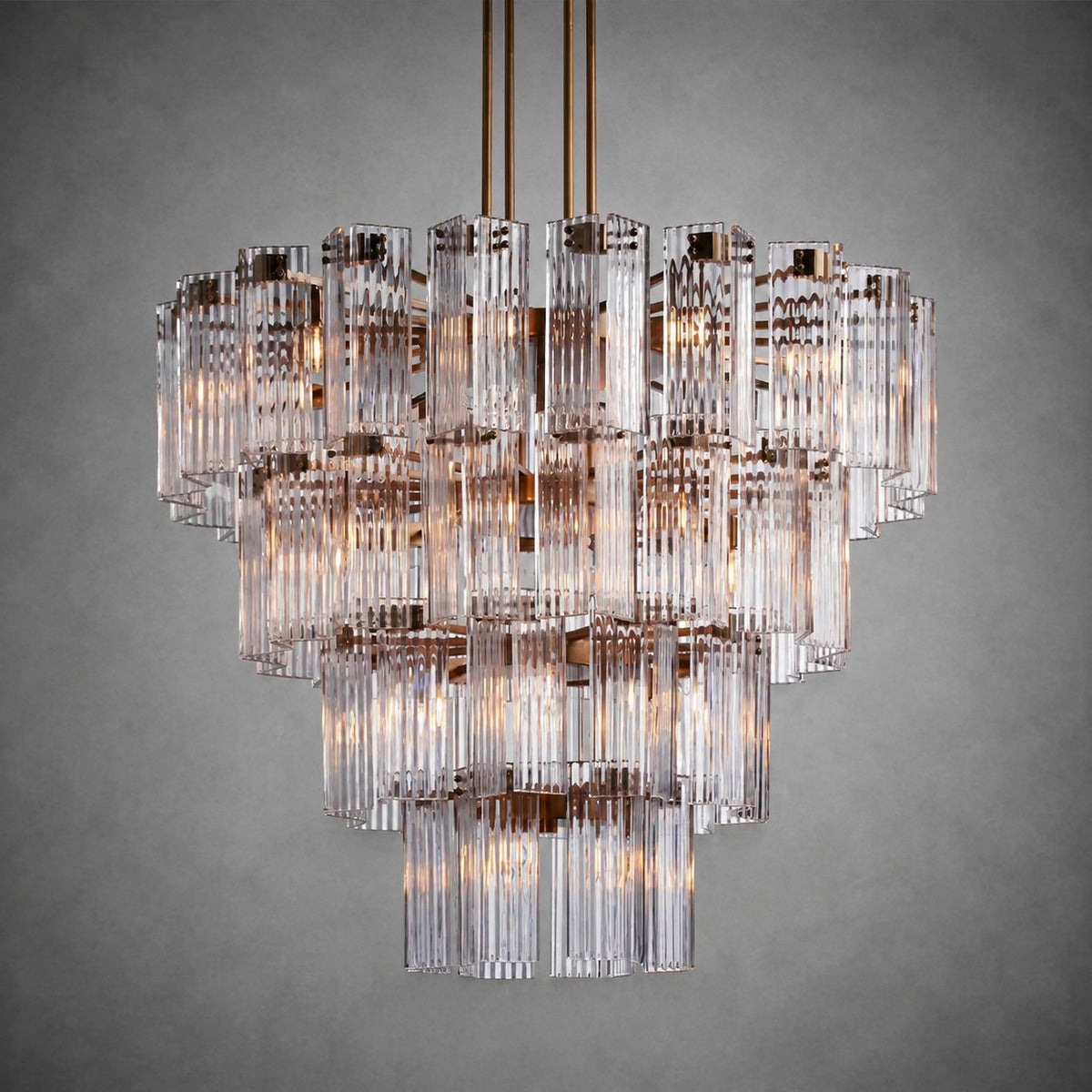 Delsie Round Art Glass Chandelier 38" 48" 60"D