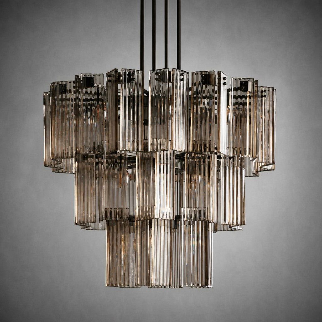 Delsie Round Art Glass Chandelier 38" 48" 60"D