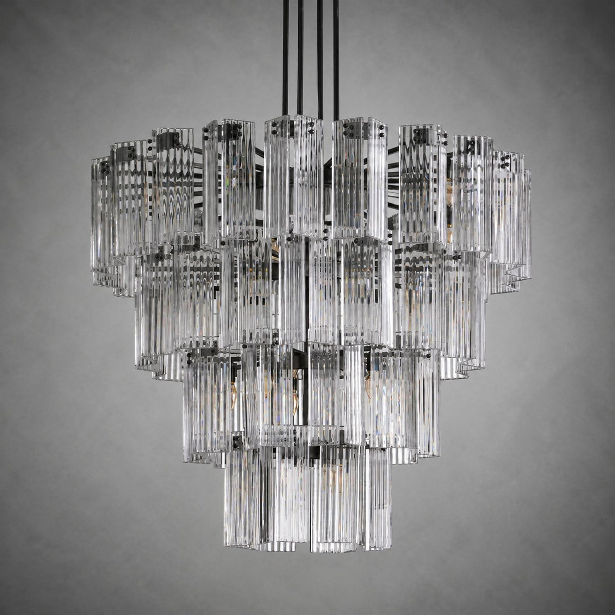 Delsie Round Art Glass Chandelier 38" 48" 60"D