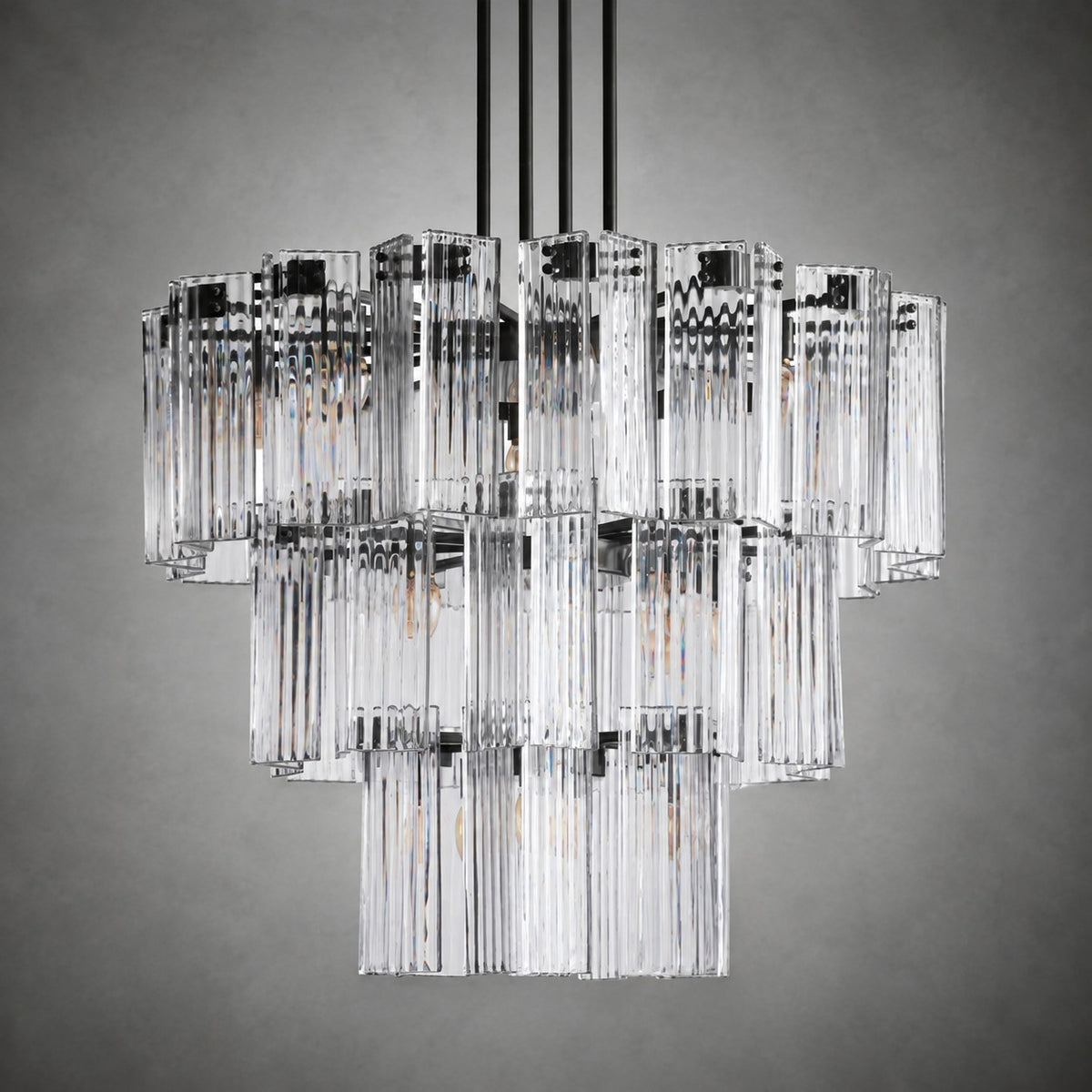 Delsie Round Art Glass Chandelier 38" 48" 60"D