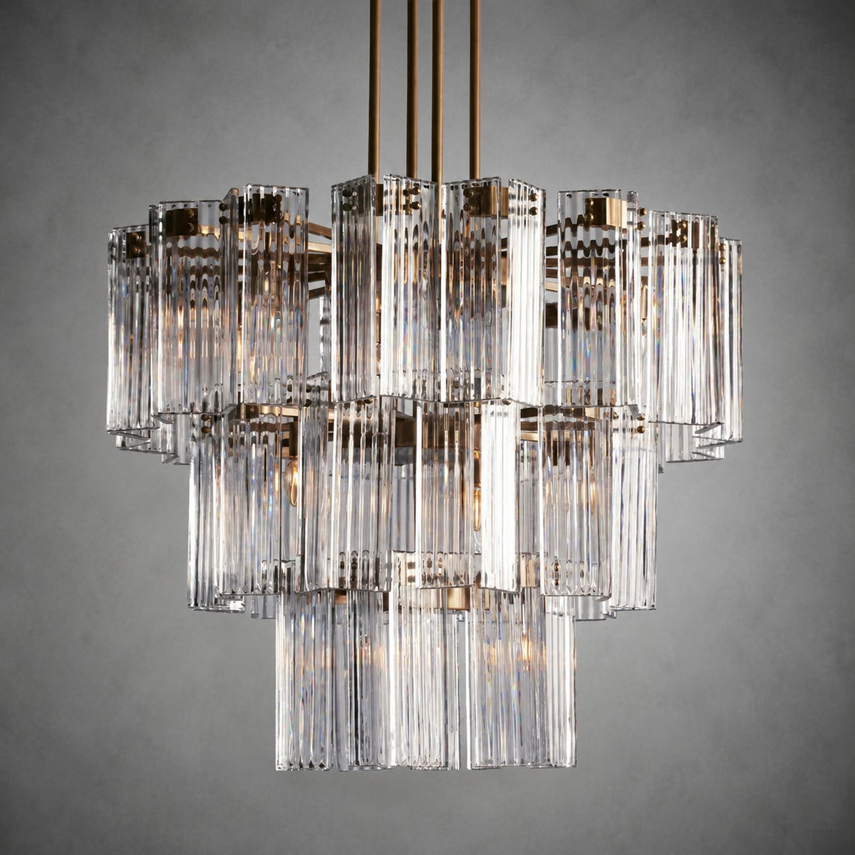 Delsie Round Art Glass Chandelier 38" 48" 60"D