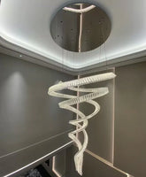 Designer Foyer Living Room Ceiling Light Fixture Stylish Spiral Crystal Chandelier for Hotel Entrance
