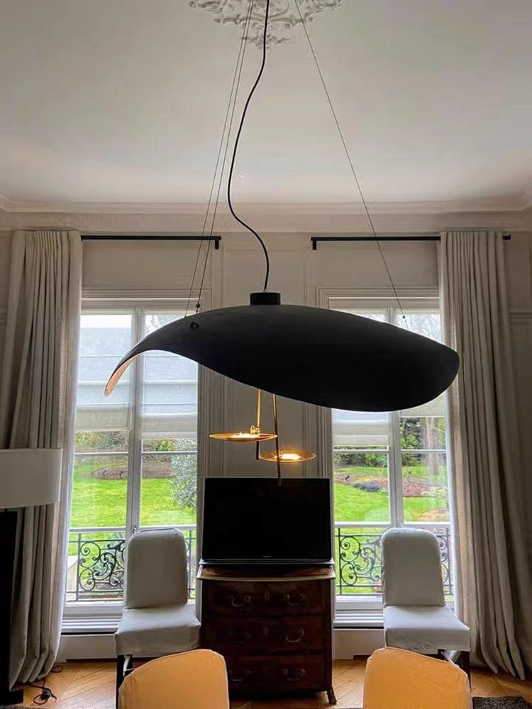 Designer Model Modern Art Hat Shape Gold Leaf Pendant Chandelier for Living/Dining Room