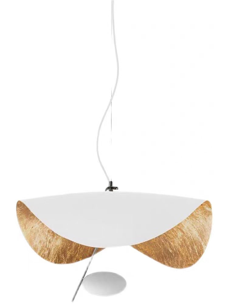 Designer Model Modern Art Hat Shape Gold Leaf Pendant Chandelier for Living/Dining Room