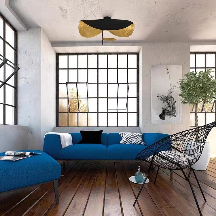 Designer Model Modern Art Hat Shape Gold Leaf Pendant Chandelier for Living/Dining Room