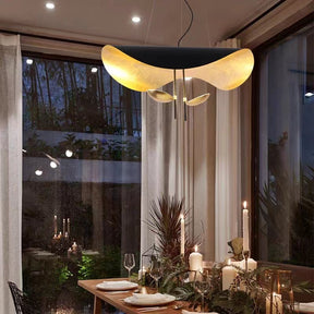 Designer Model Modern Art Hat Shape Gold Leaf Pendant Chandelier for Living/Dining Room
