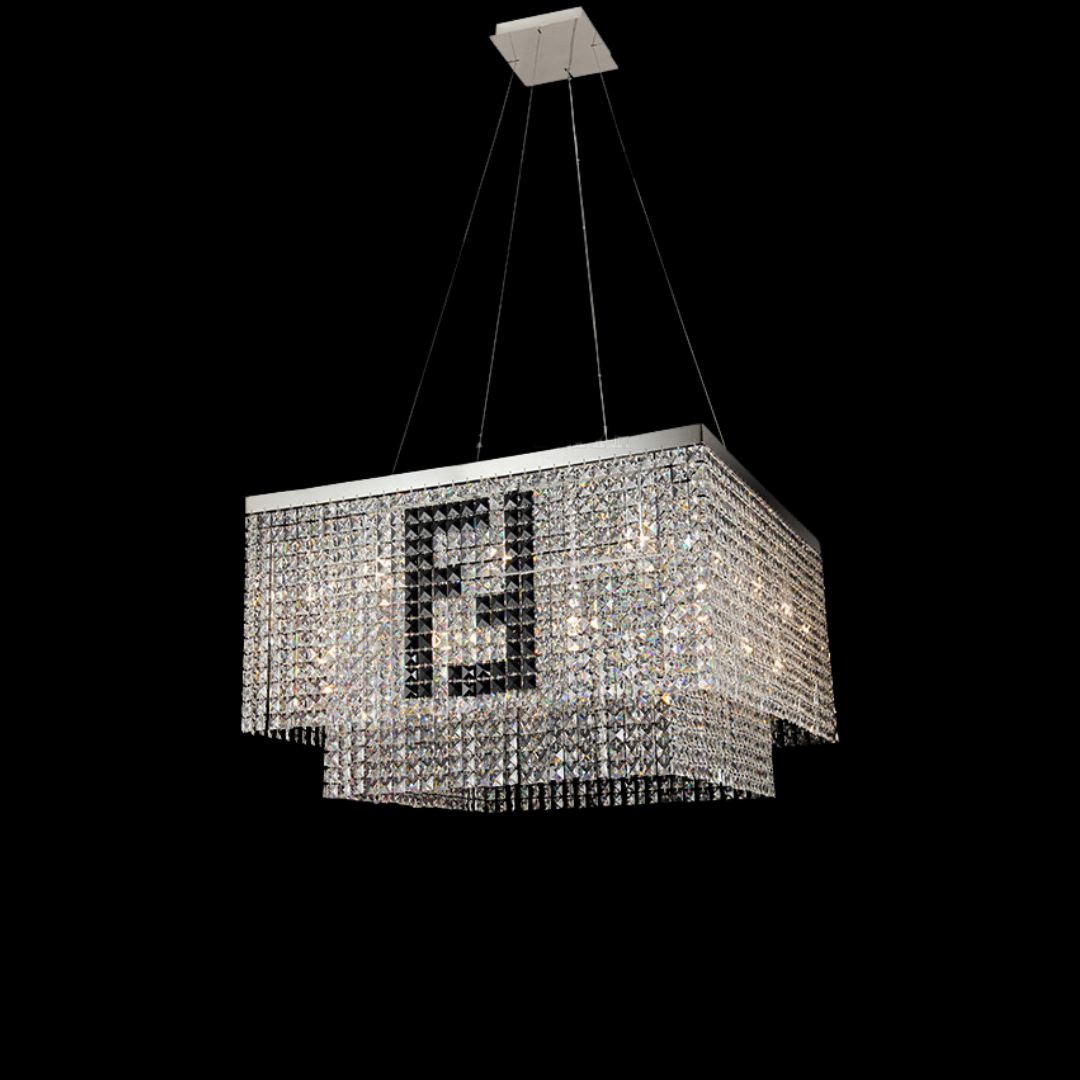 Designer Style Crystal Chandelier Elegant Round Ceiling Lighting Fixture for Living/ Dining Room