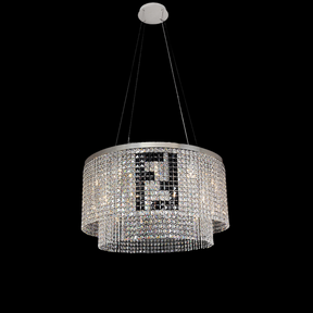 Designer Style Crystal Chandelier Elegant Round Ceiling Lighting Fixture for Living/ Dining Room