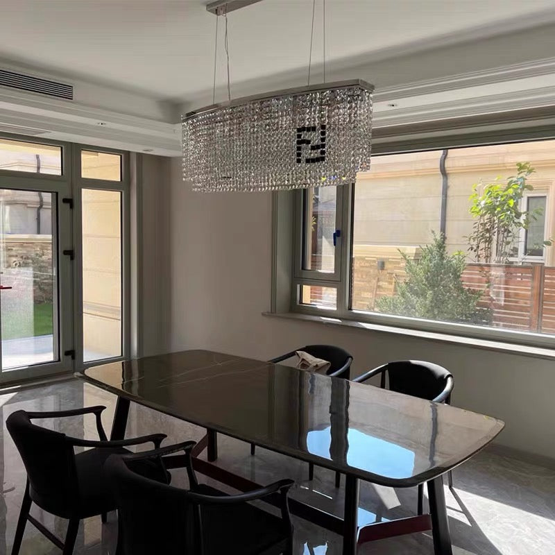 Designer Style Crystal Chandelier Elegant Round Ceiling Lighting Fixture for Living/ Dining Room