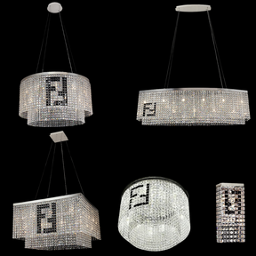 Designer Style Crystal Chandelier Elegant Round Ceiling Lighting Fixture for Living/ Dining Room