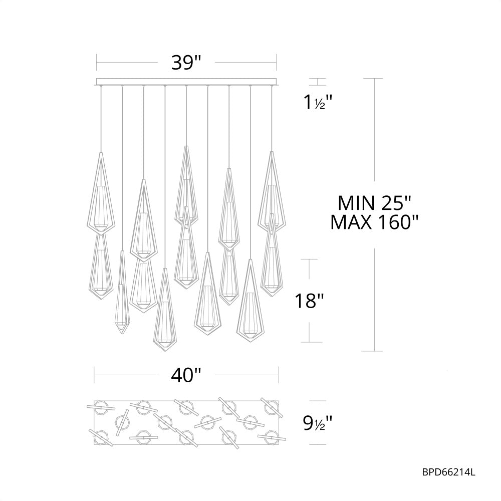 Devote Linear Chandelier 14 Light
