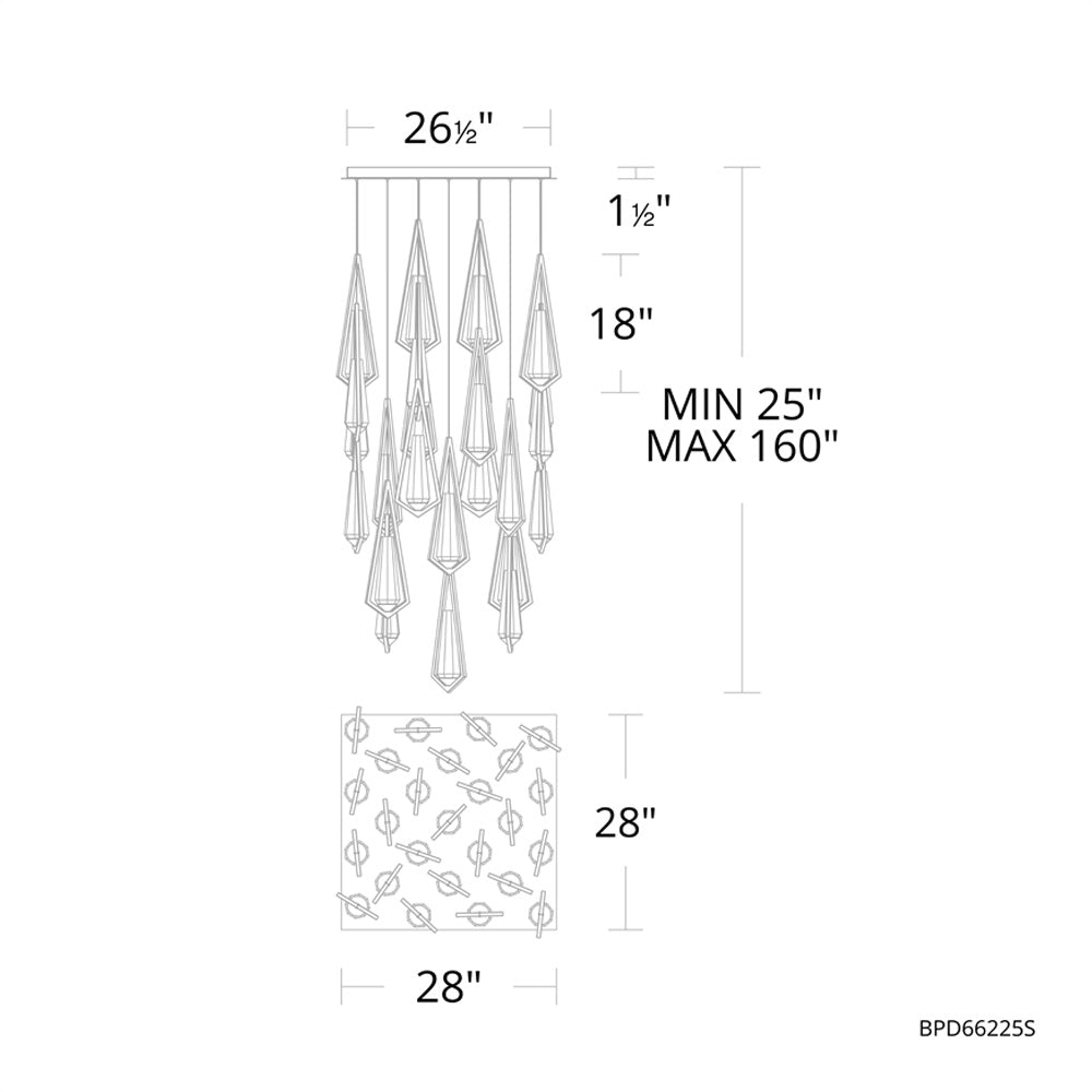 Devote Linear Chandelier 25 Light