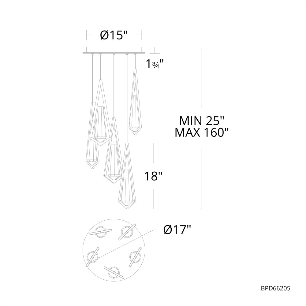 Devote Round Chandelier 5 Light