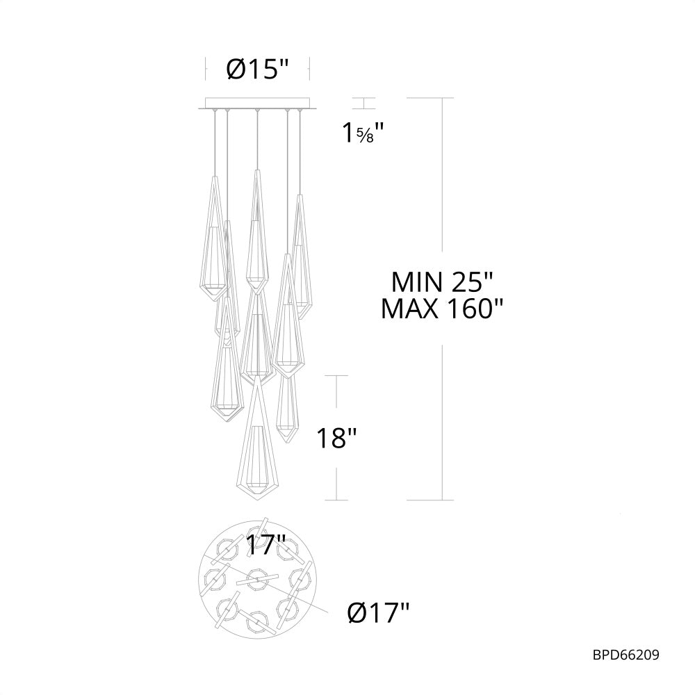 Devote Round Chandelier 9 Light