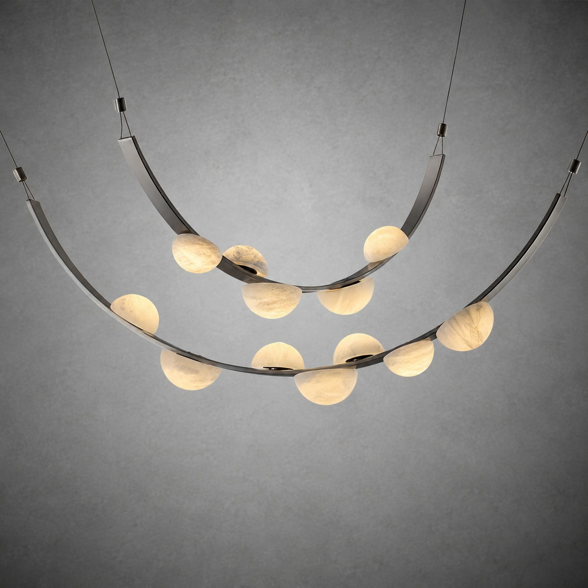 Dew Drops Alabaster LED Chandelier – Black White Warm Light