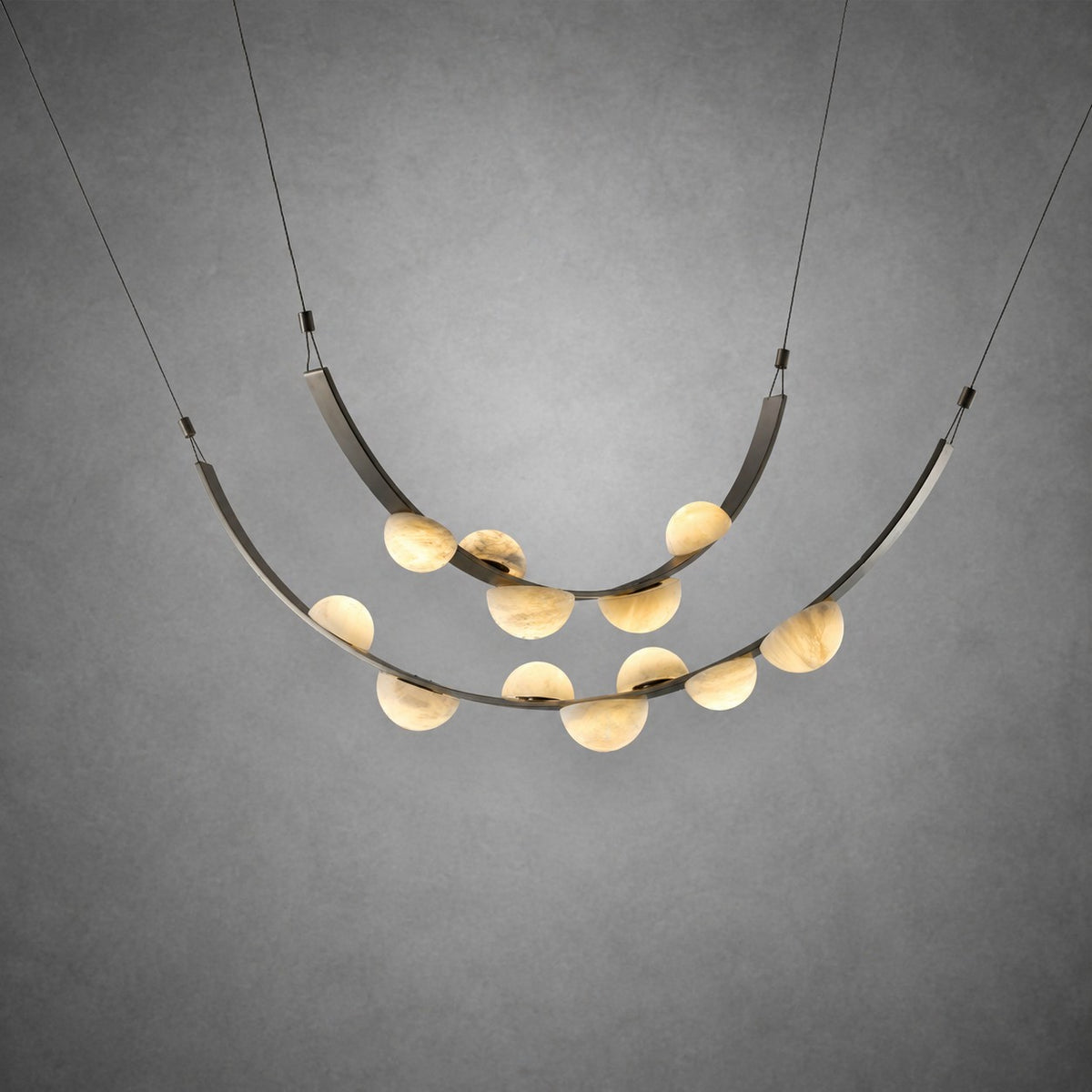 Dew Drops Alabaster LED Chandelier – Black White Warm Light