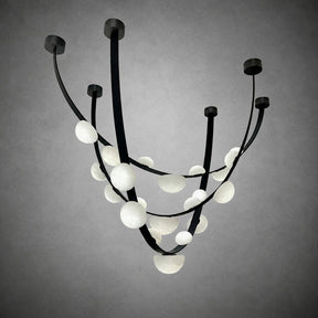Dew Drops Alabaster LED Chandelier – Black White Warm Light