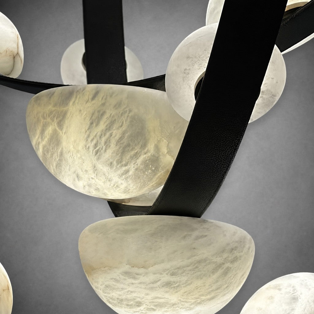 Dew Drops Alabaster LED Chandelier – Black White Warm Light