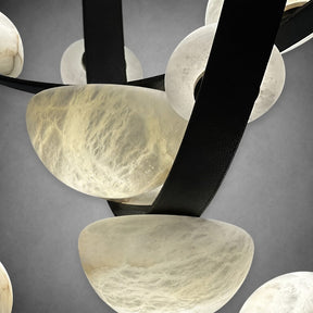 Dew Drops Alabaster LED Chandelier – Black White Warm Light