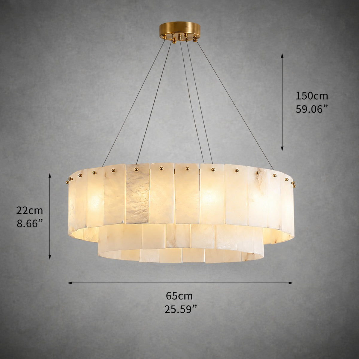 Solenne  Dining Room Chandelier  Spanish Alabaster Tiered Style