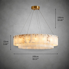 Solenne  Dining Room Chandelier  Spanish Alabaster Tiered Style