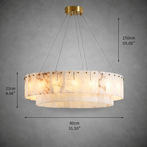 Solenne  Dining Room Chandelier  Spanish Alabaster Tiered Style