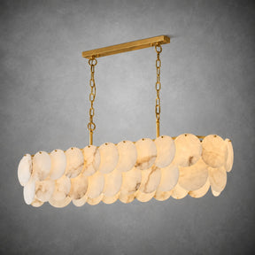 Chandelier Linear  French Art Deco Spanish Alabaster
