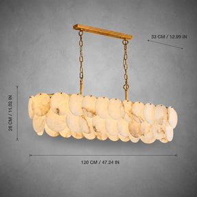 Chandelier Linear  French Art Deco Spanish Alabaster