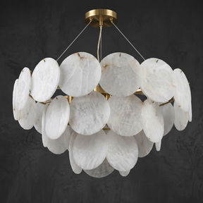 Round Chandelier in a dining room