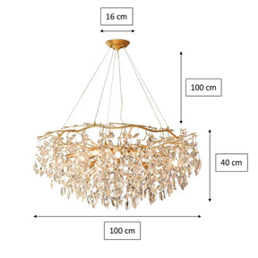 Doris Round Modern Branch Chandeliers - Diameter 67 cm x Height 40 cm / Warm Light