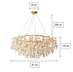 Doris Round Modern Branch Chandeliers - Diameter 67 cm x Height 40 cm / Warm Light